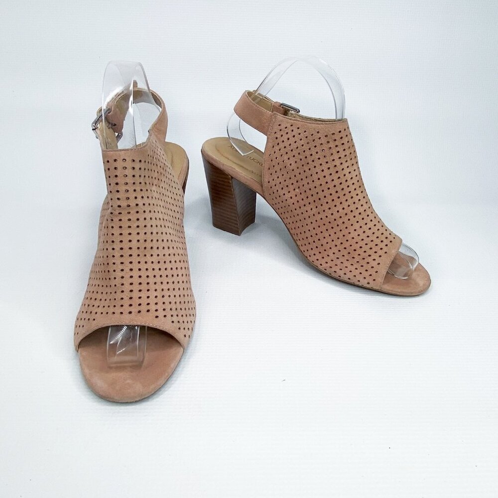 ADAM TUCKER Perforated Slingback Tan Booties‎ 9 M